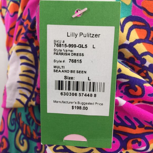 Lilly Pulitzer Parrish Halter Maxi Dress Racerback Floral Pink Size Large NWT - Picture 6 of 9